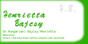 henrietta bajcsy business card